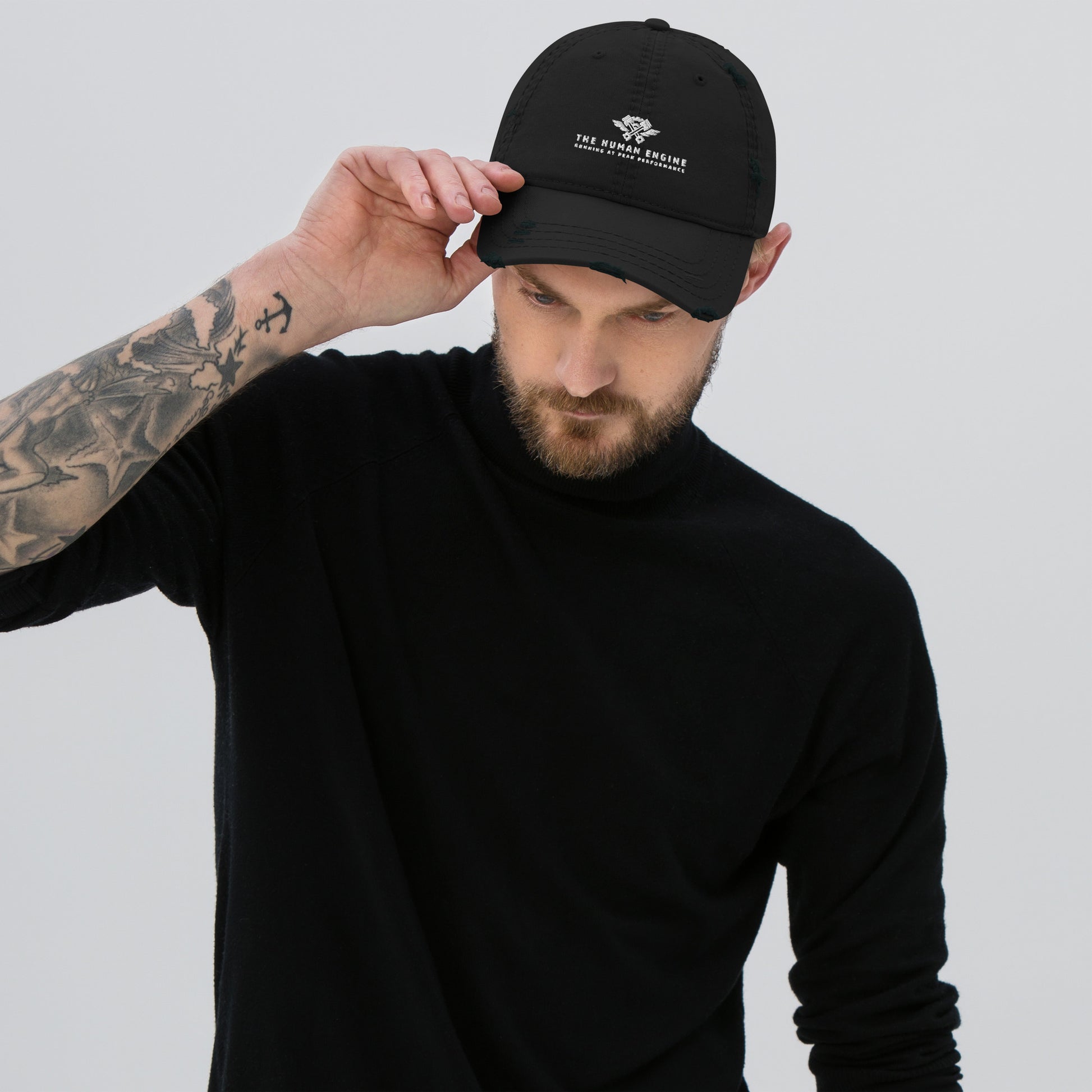 Distressed Logo Dad Hat - The Human Engine